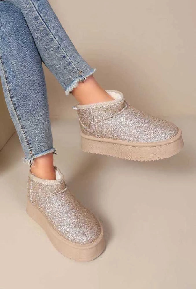 Bottines compensées à paillettes