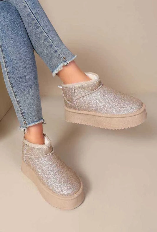 Bottines compensées à paillettes